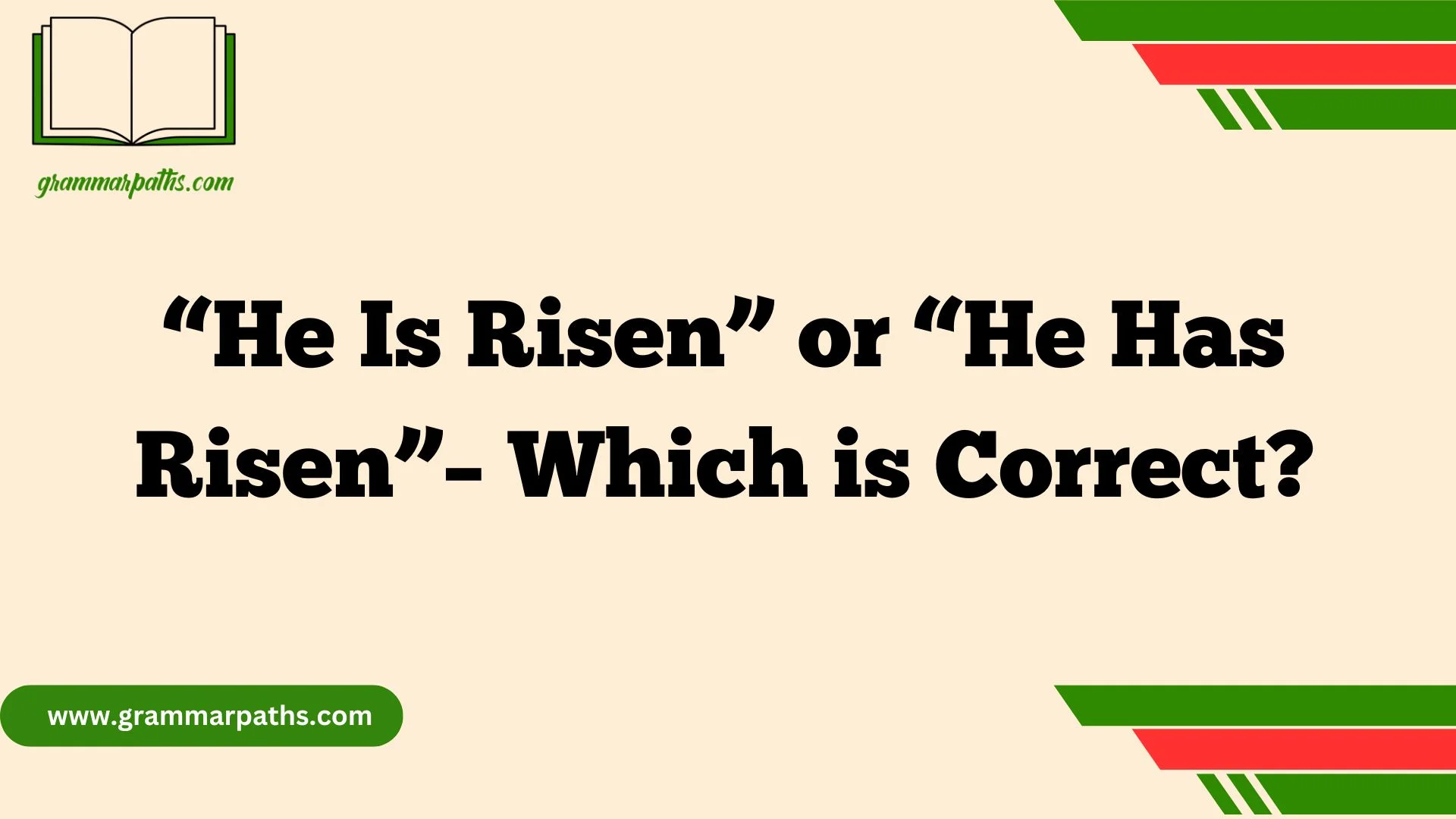 “He Is Risen” or “He Has Risen”– Which is Correct?