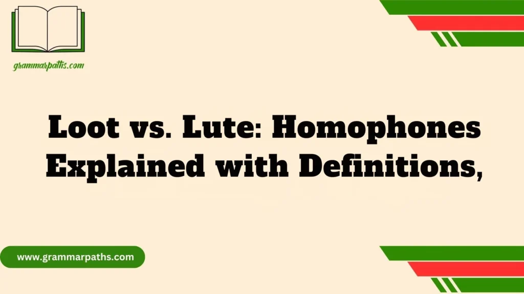 Loot vs. Lute: Homophones Explained with Definitions,
