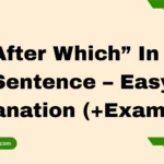 “After Which” In A Sentence