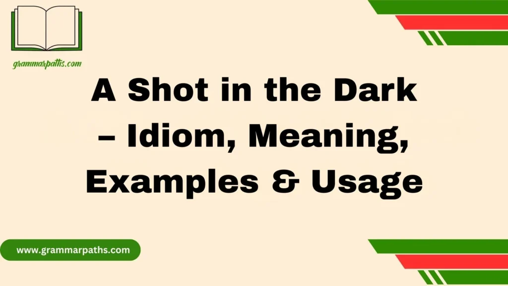 A Shot in the Dark – Idiom, Meaning, Examples & Usage