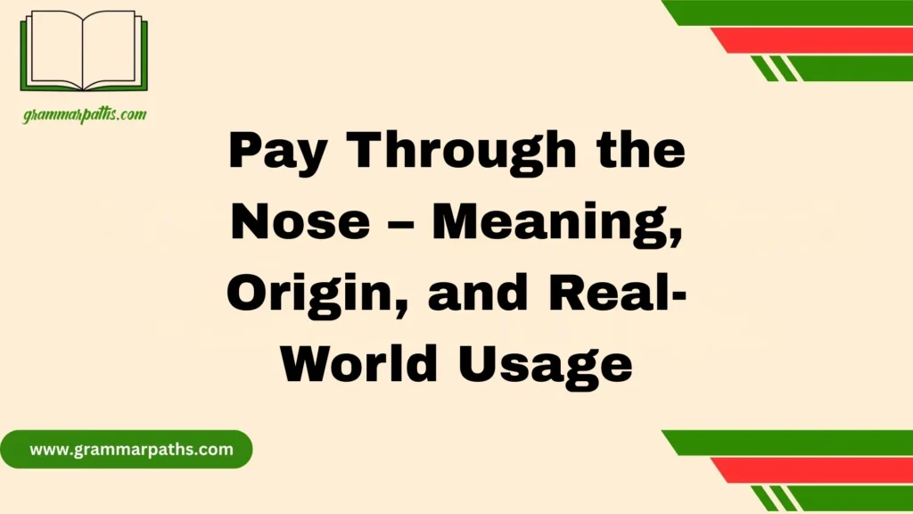Pay Through the Nose – Meaning, Origin, and Real-World Usage